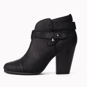 Rag & Bone Black Leather Harrow Ankle Boots Size 38 / US 8